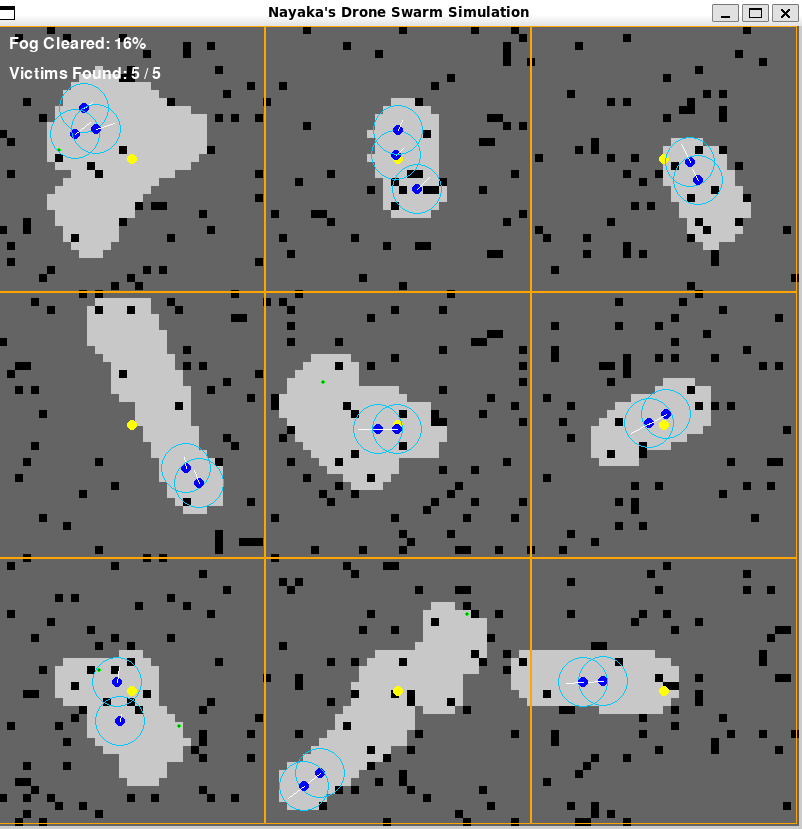 Drone swarm simulation view 3
